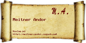 Meitner Andor névjegykártya